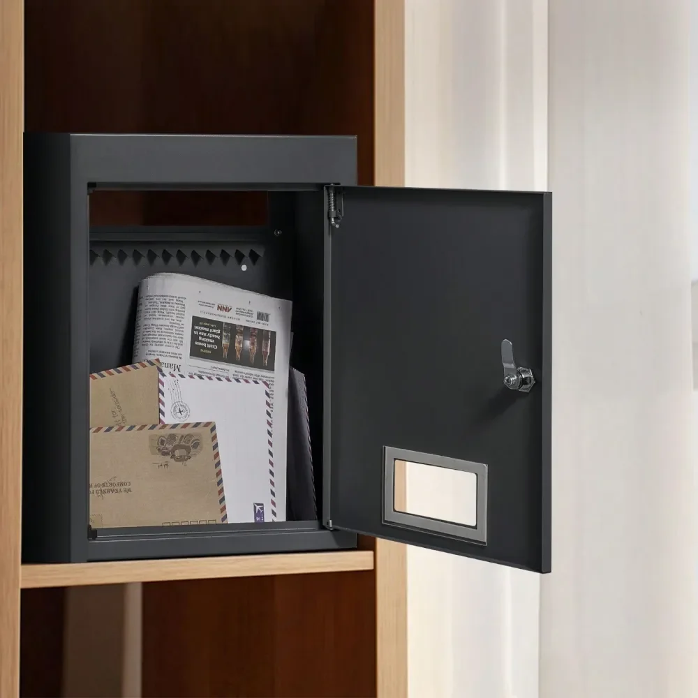 

The Wall Drop Box, Heavy Duty Steel Through The Wall Mailbox With 2.87.9 13 Combination Lock Or 1.8 12 Key Lock, 12.5x6.3x16.9