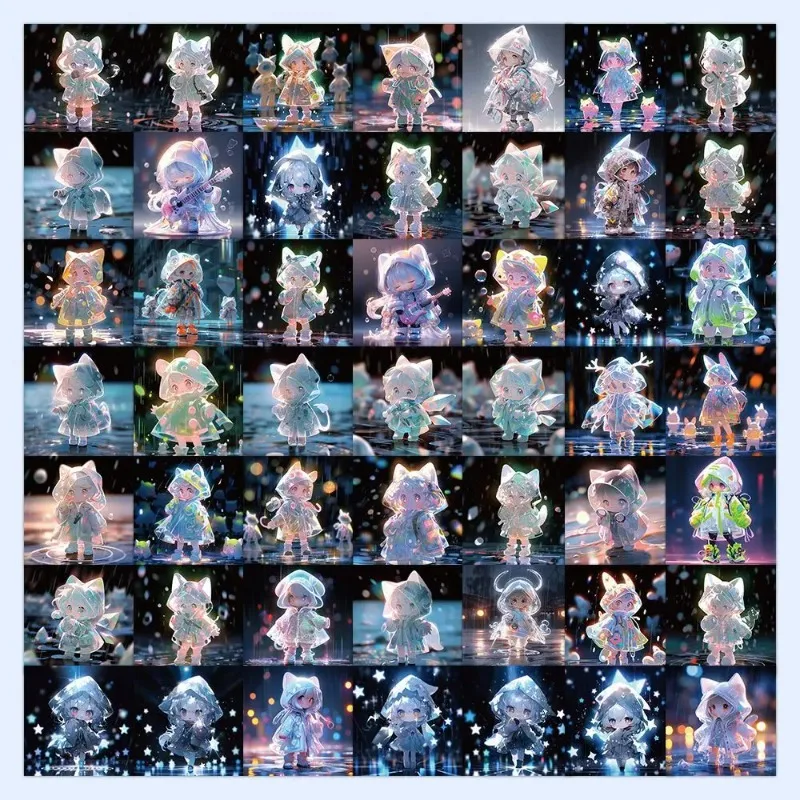 60Pcs Anime Raindrop Elf Stickers Waterproof DIY Decals for Journal Scrapbook Phone Case Laptop Luggage Graffiti Decor Gift