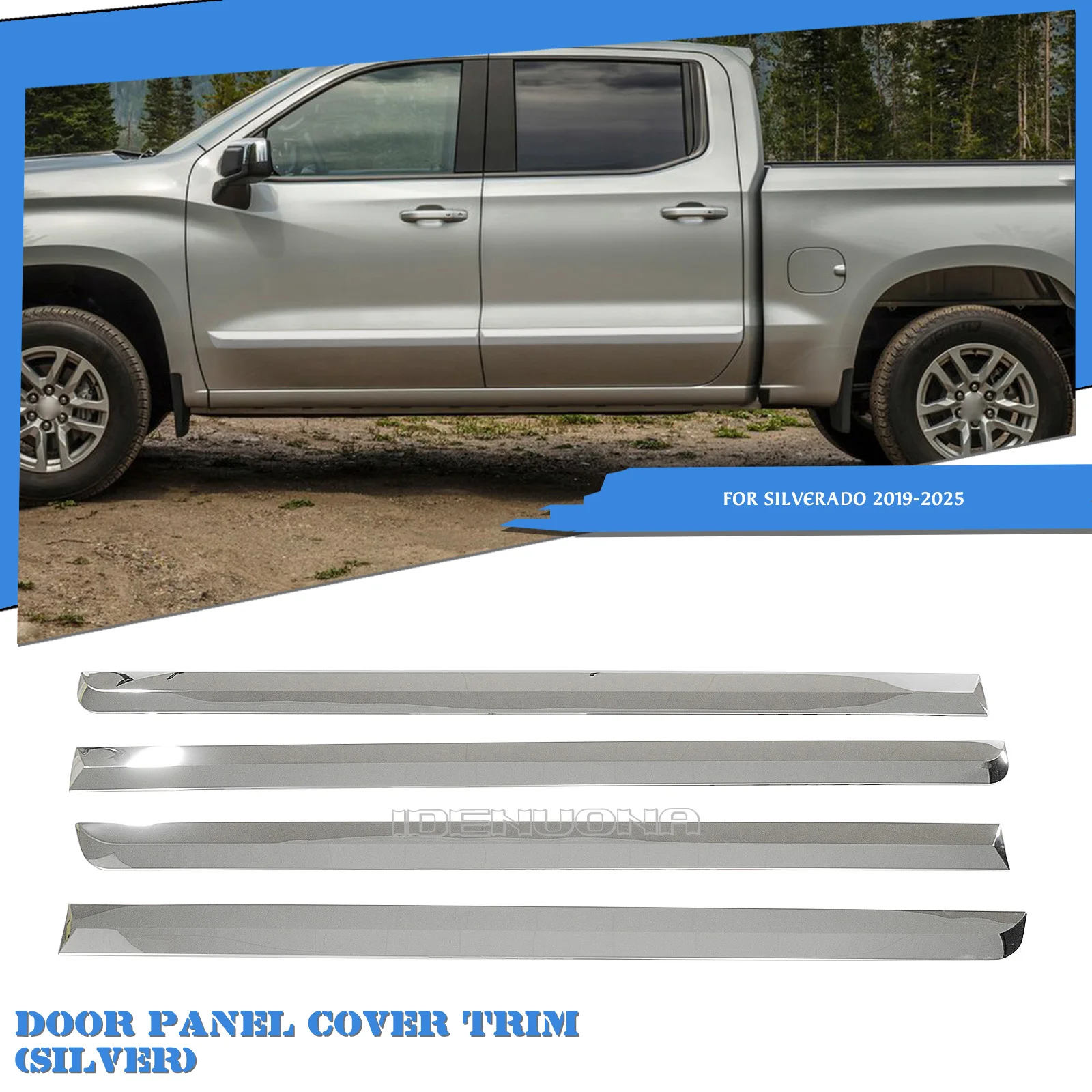 

4 декоративные накладки на внешние дверные панели для Chevrolet Silverado Crew Cab 2019-2025