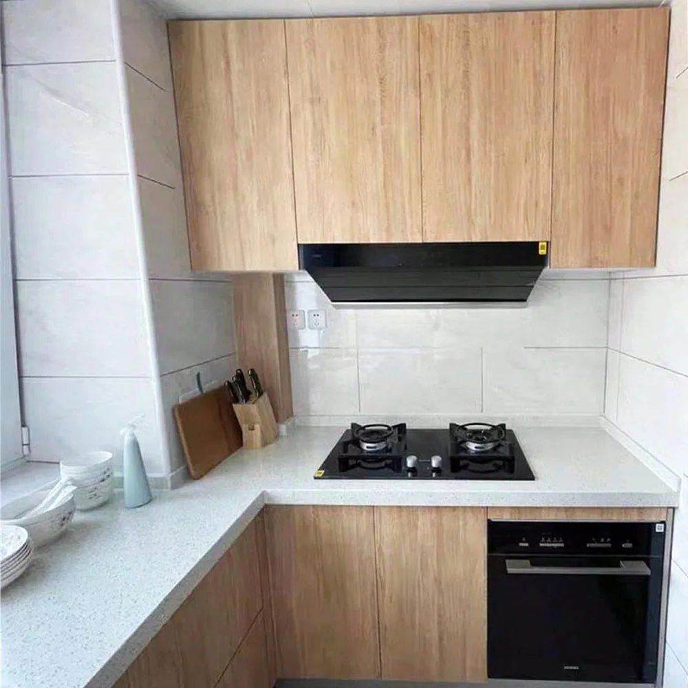 1pc Pvc Oil-proof Marble Wood Grain Stickers Self-adhesive Wallpaper for Kitchen Countertop Cabinet Desktop Cabinet Wall Sticker