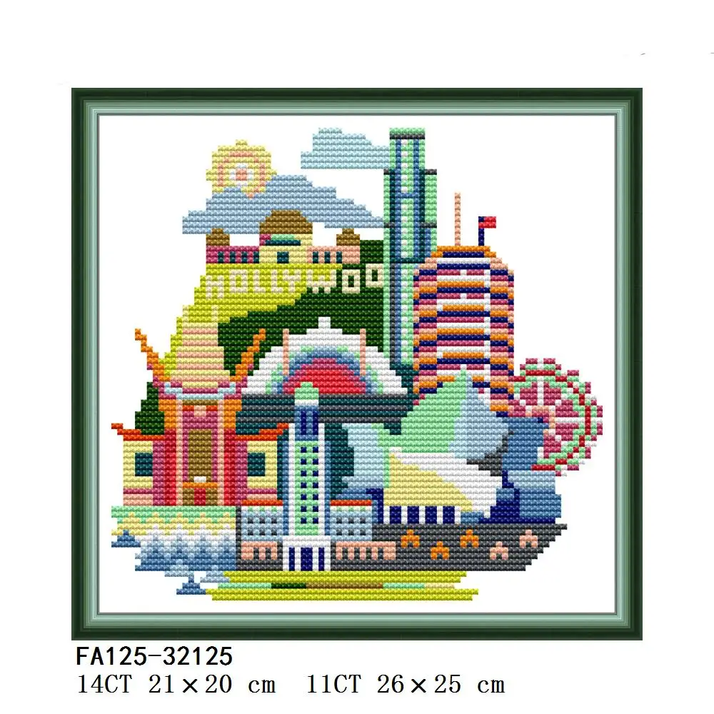 Cityscape Cross Stitch, Los Angeles, Tokyo, London, Moscow, Venice, Chicago, FA125 FA126 FA127 FA129 FA130 FA131 FA132 FA396