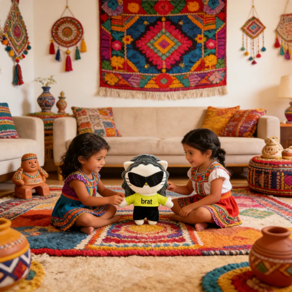 

Плюшевая игрушка Hello Kitty Charli XCX: милый котёнок в зелёной одежде, подарок на день рождения для мальчиков и девочек, рождественский подарок