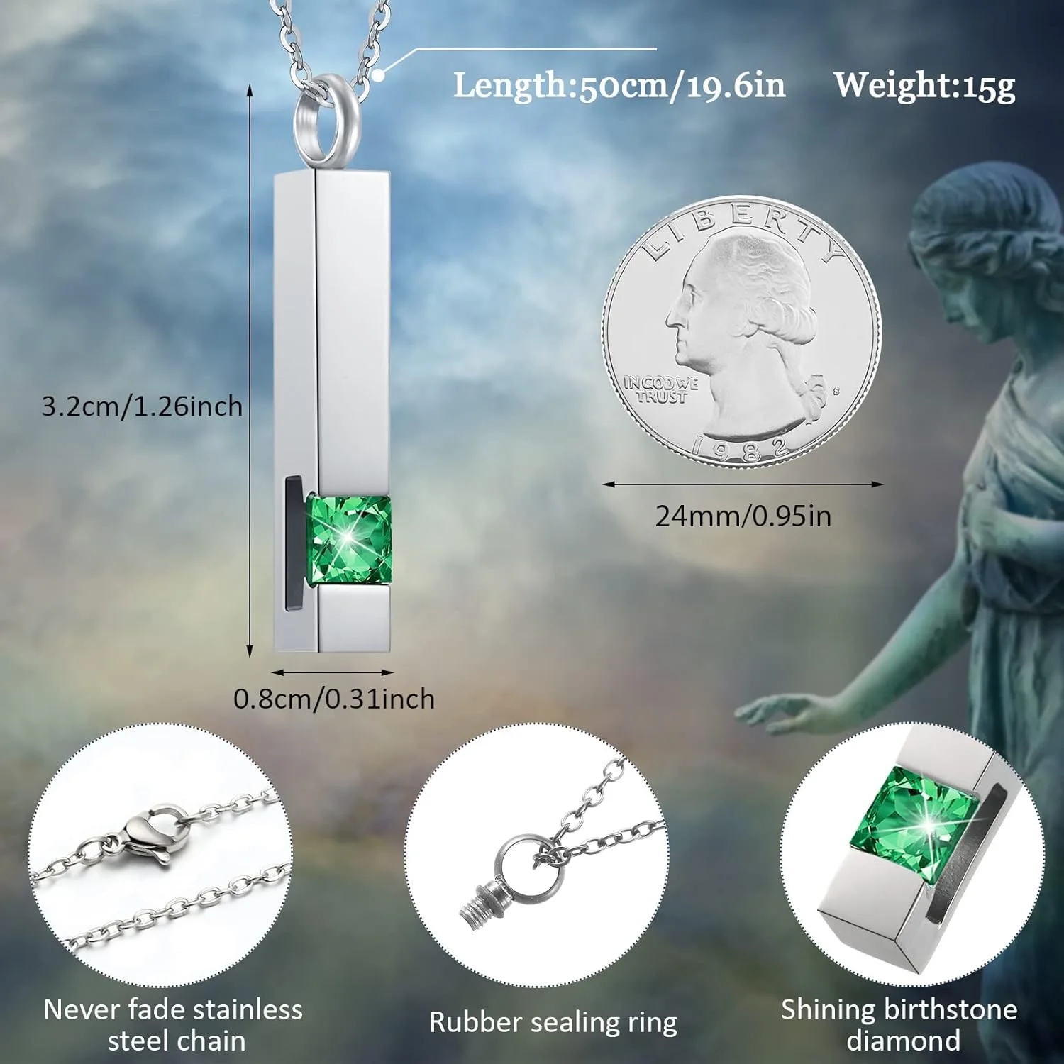 10Pcs Urn Necklace for Men Women Bar Urn Necklace for Ashes Stainless Steel Mom Memorial Cremation Jewelry Pendant Keepsake