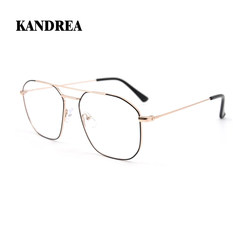 

KANDREA Metal Men Classic Pilot Half Glasses Frame Women Fashion Optical Myopia Prescription Glasses Vintage Eyewear HG5791