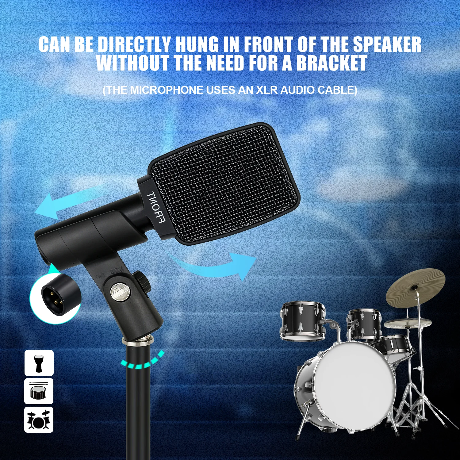 Afbeelding 4: Nieuwe 906-instrumentopnamemicrofoon Professionele dynamische drummicrofoon voor podiumprestaties Live streaming Studio Room HD Sound