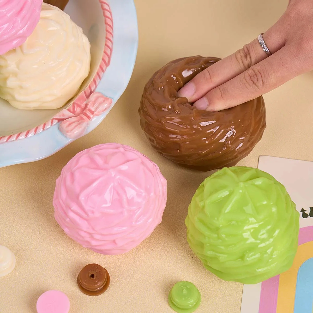 Eiscreme-TPR-Leerkugel-Gussformen für DIY-Handgemachtes Quetsch-Fidget-Spielzeug, langsam zurückfedernde Stress-Füllstoffe, Bastelzubehör – Detail 6