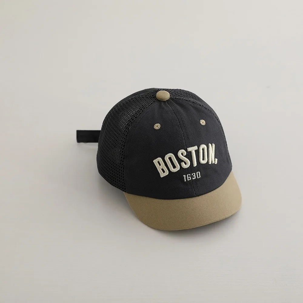 

New UV Protection Baseball Cap Patchwork Short Brim Sun Hat Letter Embroidery Adjustable Duck Tongue Caps Boy Girl