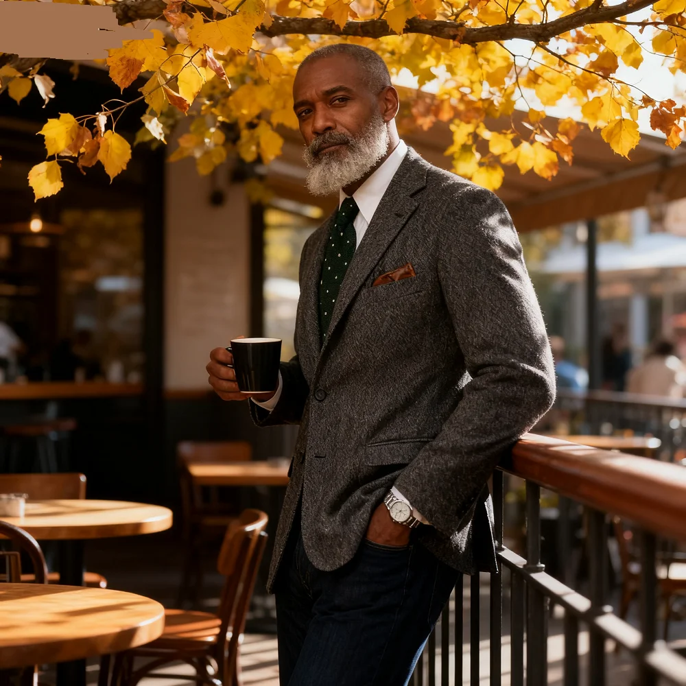 

Men's American Style Velvet Smoking Jacket Notched Lapel Slim Fit Male Blazer 1 Piece Suit Ready to Ship