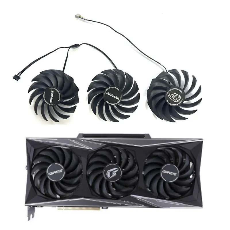 

3 fans 85MM 4PIN PVA080E12R suitable for Colorful iGame RTX 3060TI 3070 3070TI 3080 3080TI Vulcan graphics card replacement part