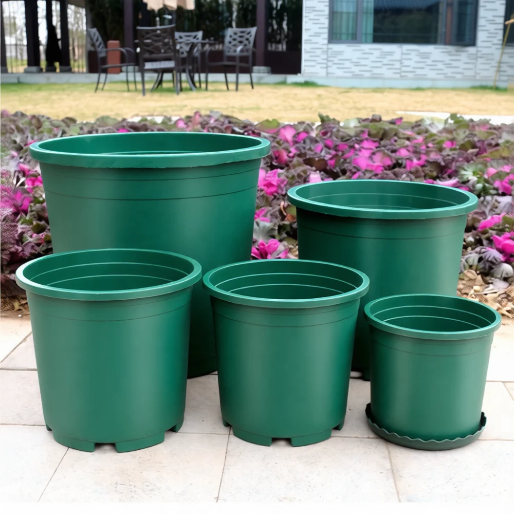 Garden Nursery Pot Black Breathable Plastic Planter Firm Resin Container Advanced Root Control For Home Yard Gardening