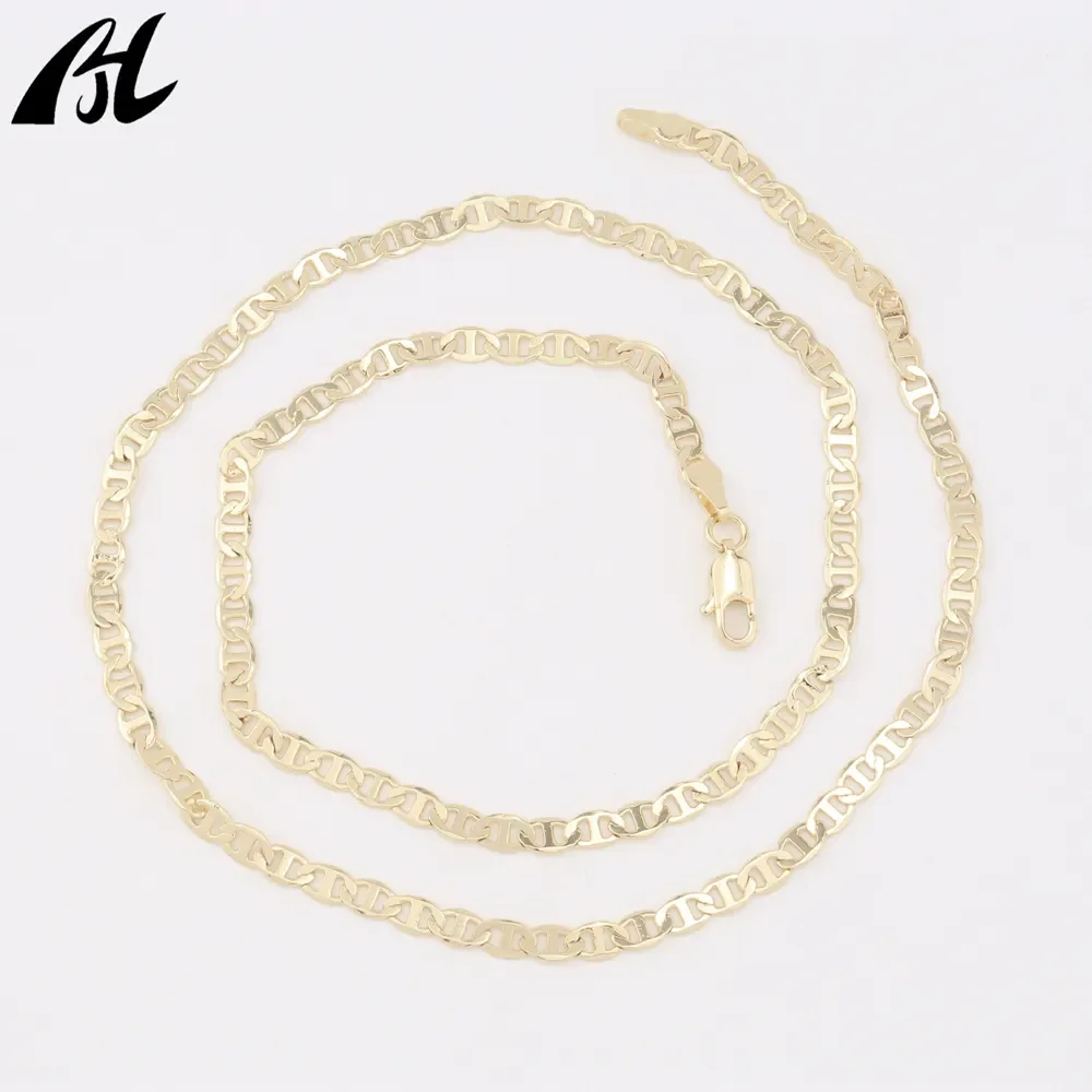 Oro Filled Italian punk 14K 18K gold-plated necklace high quality clasp necklace brass punk gold necklace