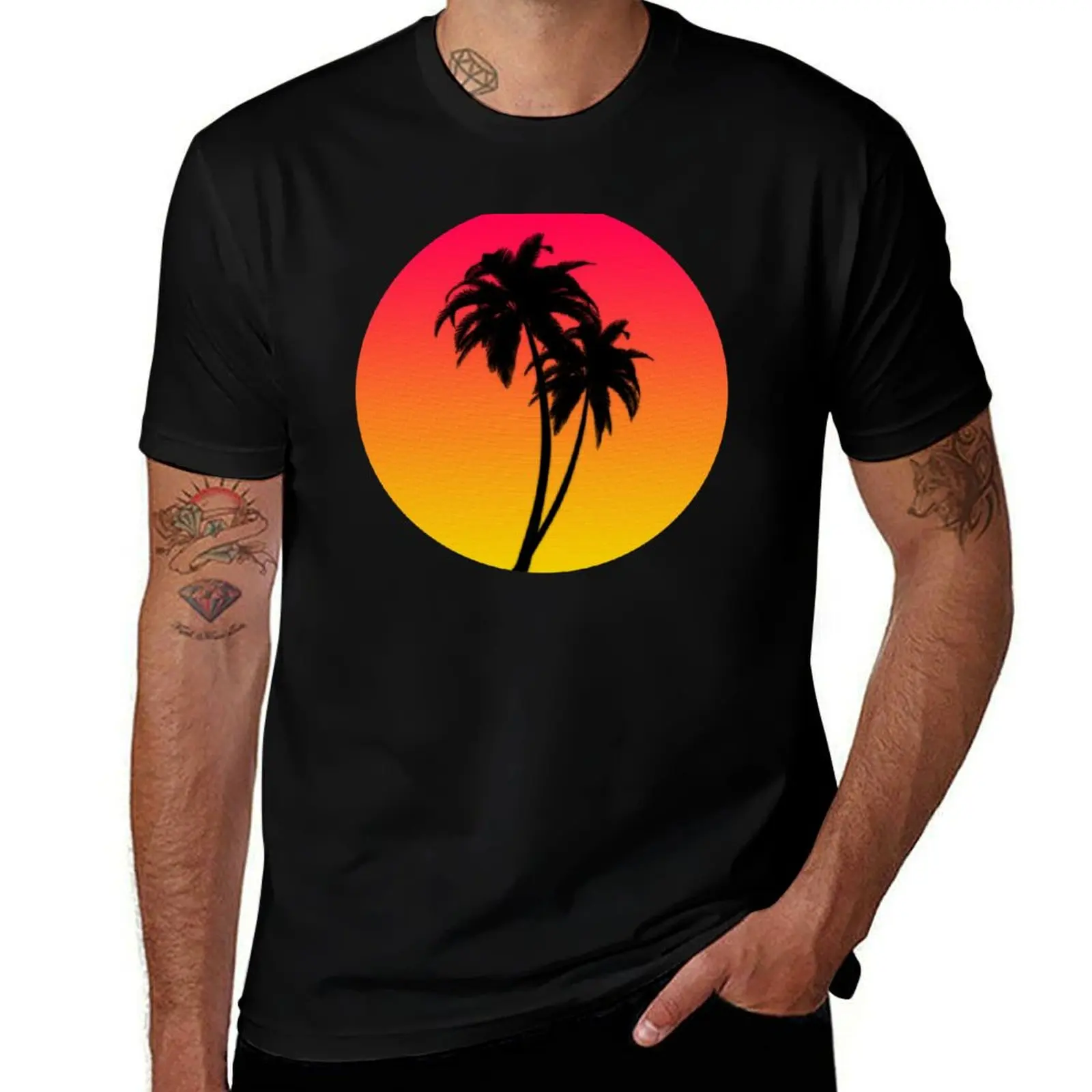 

shirts shirt pack for man t man shirts graphic SUNSET soft MIAMI THE white cotton man for T-Shirt t OF MASTER t