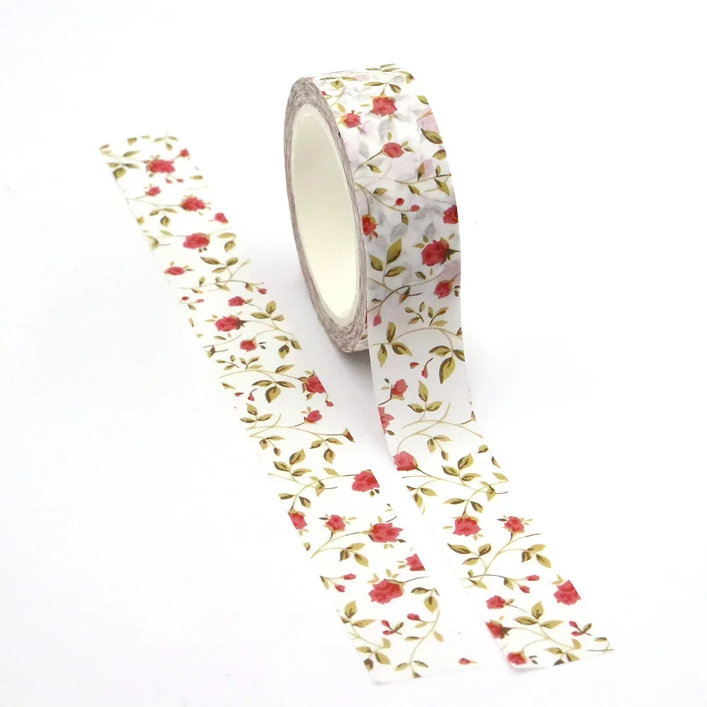 

NEW 1PC 15mm x 10m Floral Colourful Tape Masking Adhesive Washi Tapes office supplies scrapbooking stationary tapes