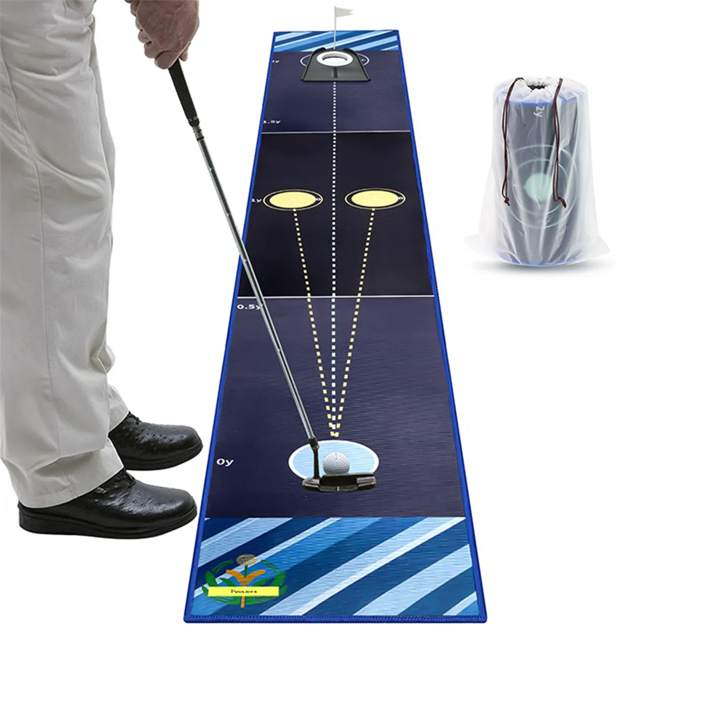 VIKAMA Indoor Golf Putter Mat Multi Distance Target Home Office Putter Practice Carpet Home Decoration