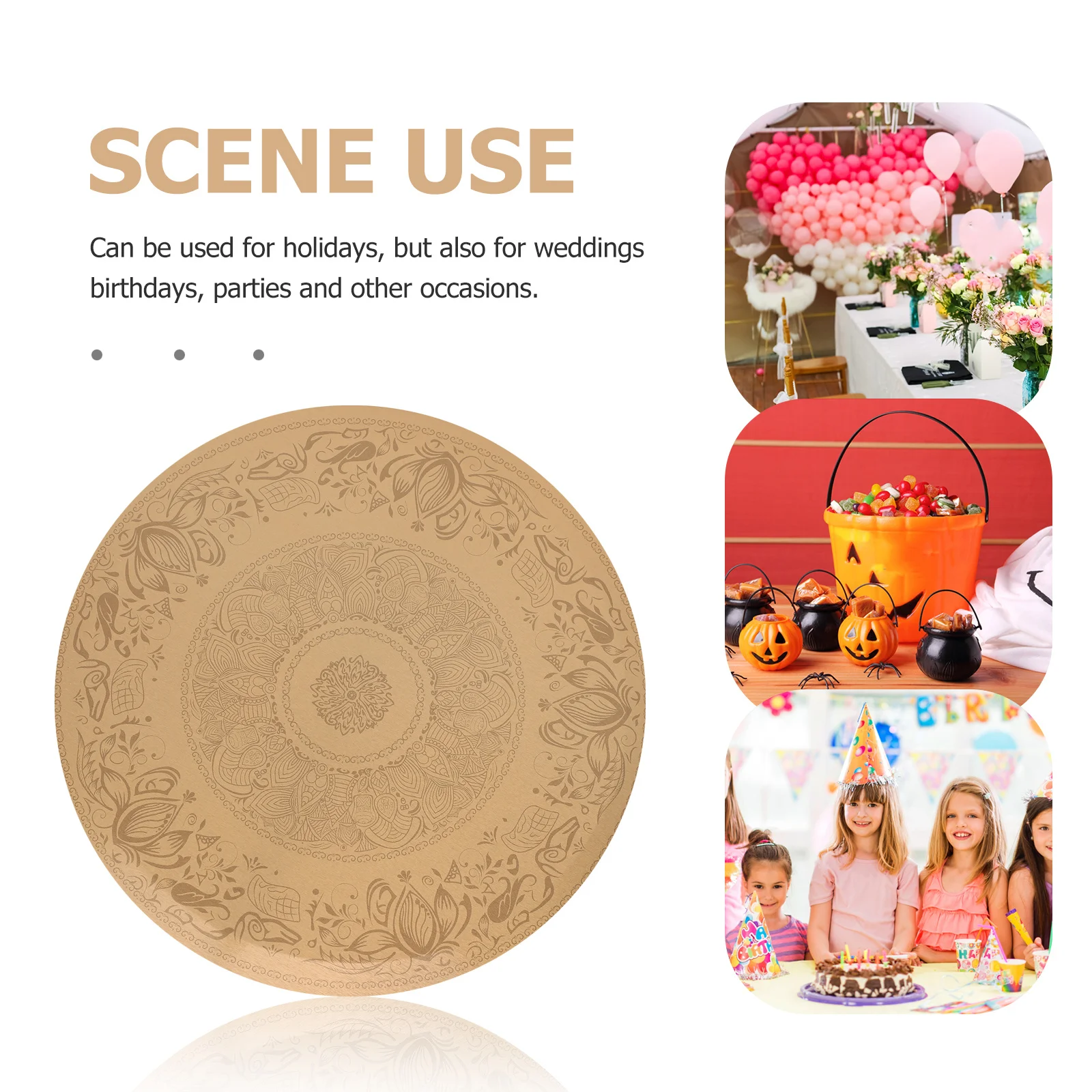 

Classic Decorative Cake Pan Tinplate Box Candy Cookie Box Round Storage Container Large Capacity Metal Case for Cookies Desserts