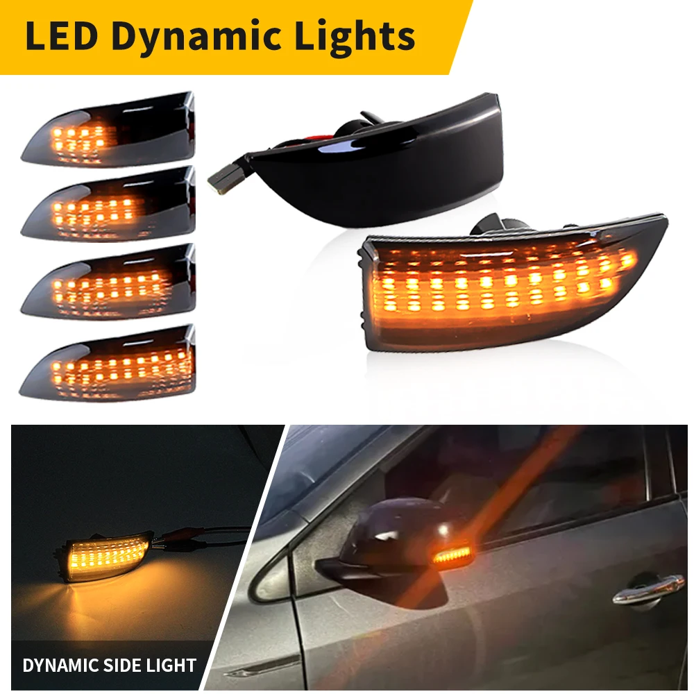 

2PCS LED Dynamic Turn Signal Light Mirror Sequential Indicator Lamp For Renault Grand Scenic III 2009-2015 Megane MK3 2008-2016