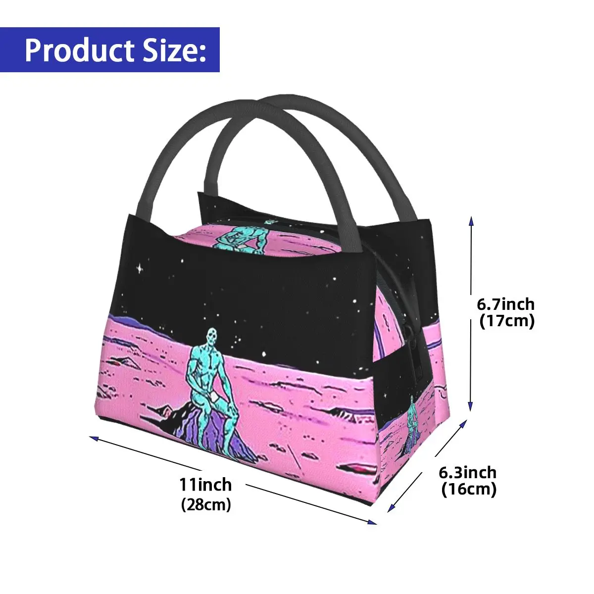 (Fixed) Dr. Manhattan Sitting On Mars (comic) Insulated Lunch Bag for Women Bento Storage Food Boxes Leakproof Thermal Lunch Box