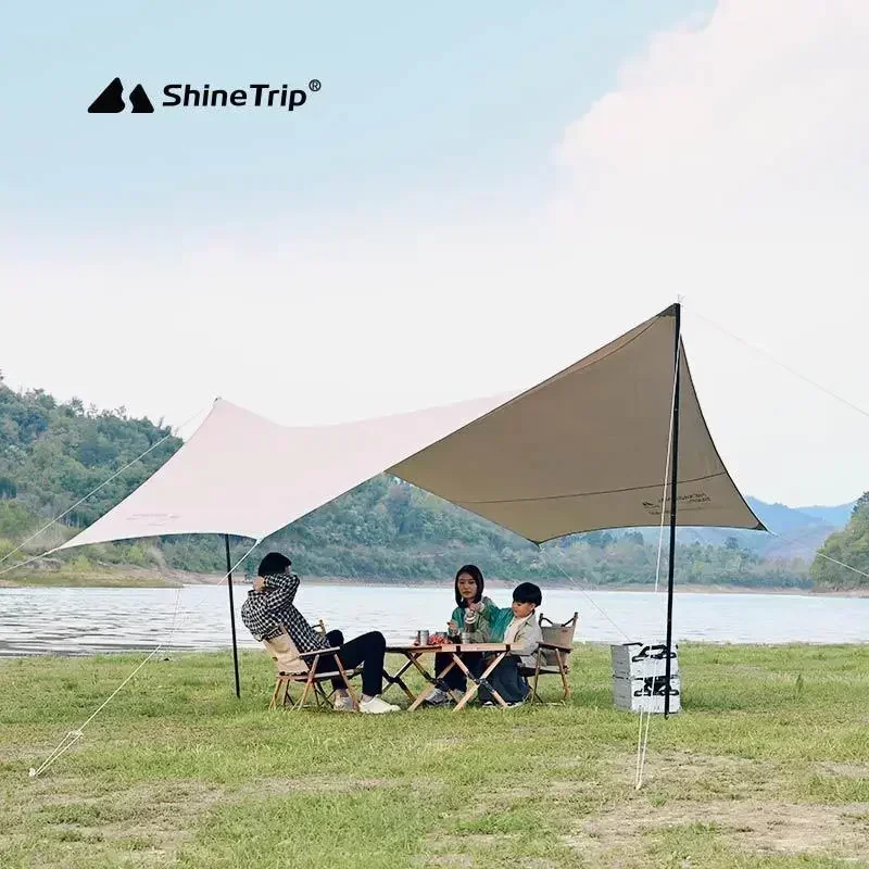 

Тент-навес Shinetrip для кемпинга с серебряным покрытием, защитой от ультрафиолета, водонепроницаемый, шестиугольный, солнцезащитный