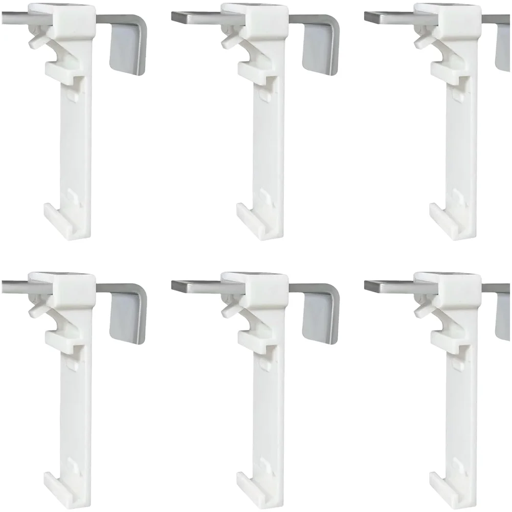 No Drill Curtain Bracket for For roller Blinds Metal and Plastic White Mounting Kit 4 Sets or 6 Sets for Home Use