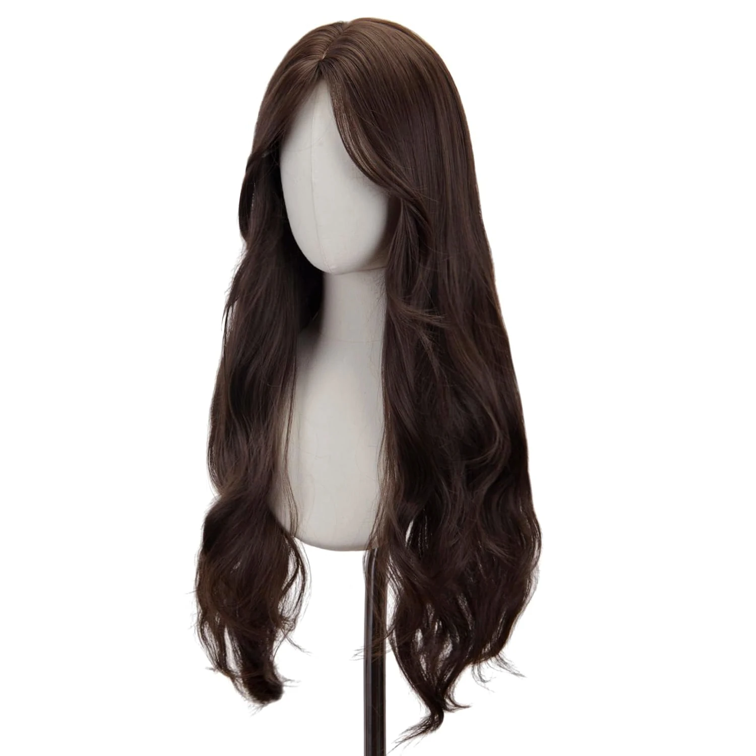 Synthetic Middle Part Wig without Bangs Dark Brown Daily Use Natural Hair Heat Resistant Long Wigs for Women image 3