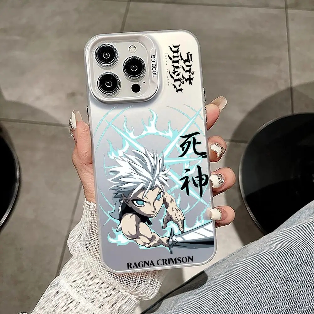 Funda de teléfono Ragna carmesí para IPhone11 12 13 14 15 16 17Pro Max Air Plus Mini, fundas plateadas coloridas de lujo ligeras de alta gama