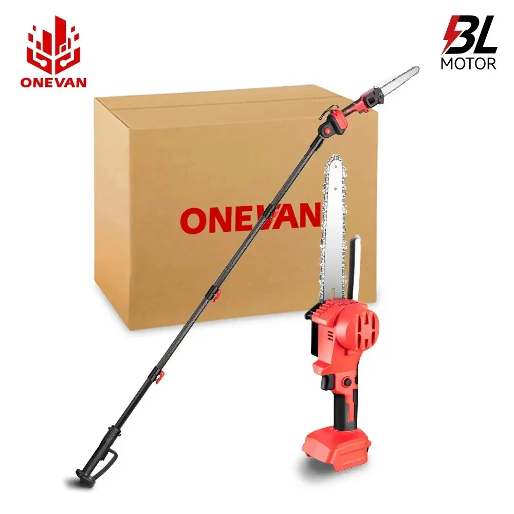 ONEVAN 8Inch Brushless Electric Telescopic Pole Chainsaw High Branch Cordless Pruning Saw Power Tool For Makita 18V Battery