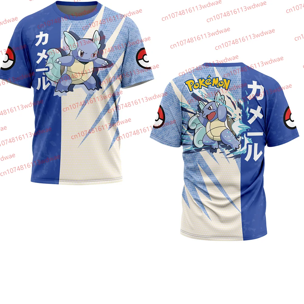 

Wartortle Pokemon Shirt Summer Anime T Shirt Loose Fit Casual Unisex Short Sleeve Japanese Style Graphic Tee Couple Top