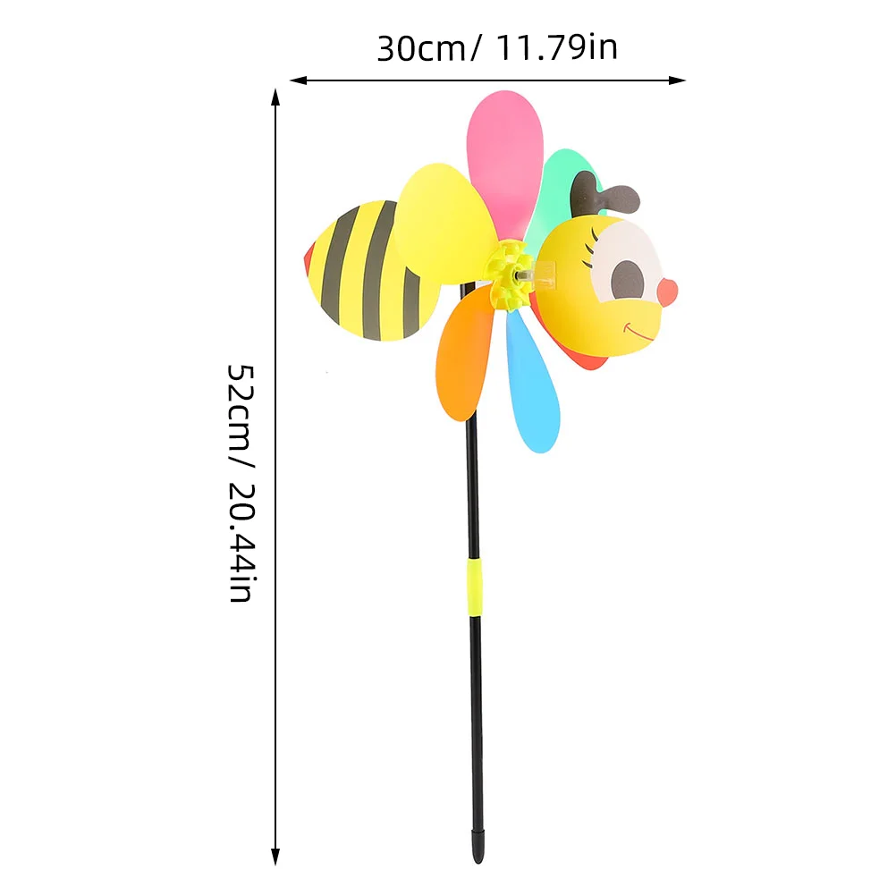 6 Pcs Sturdy Plastic Animal Windmill Adorable Cartoon Bee Spinners Garden Pinwheels Decorative Windmill for Home for Kids