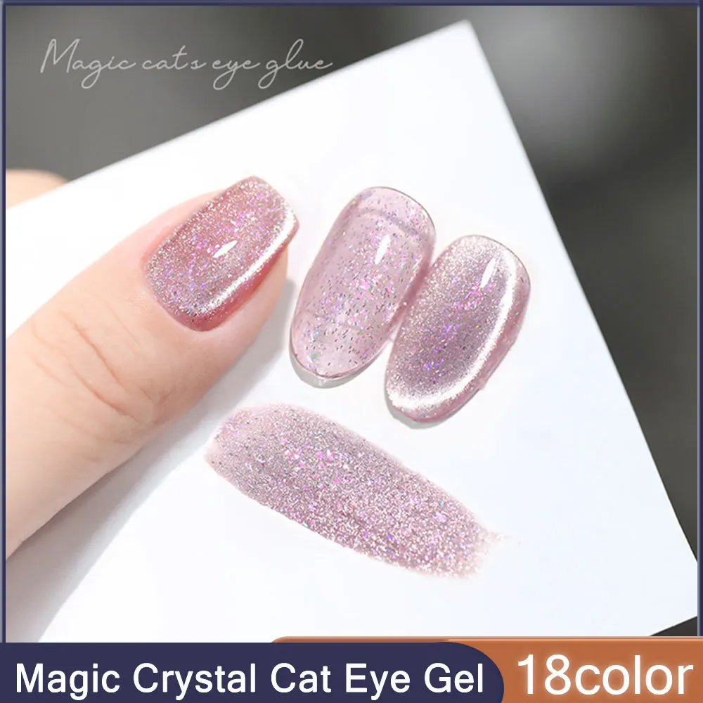 

NEW Magic Crystal Cat Eye Gel Nail Polish 15ml Glitter Magnetic Gel Soak Off UV LED Nail Varnish Gel For Nails Salon Nail Design