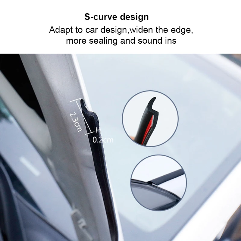 Car Hood Sealing Strip Universal Auto Rubber Seal Strip for Engine Covers Seals Trim Sealant Waterproof Anti Noise Accessories