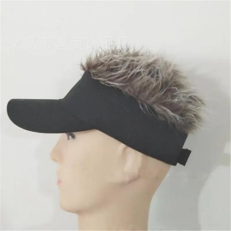 Fashion Hair Sun Visor Caps Adult Baseball Hat With Spiked Wigs Men Women Casual Concise Sunshade Adjustable Sun Visor Golf Hat