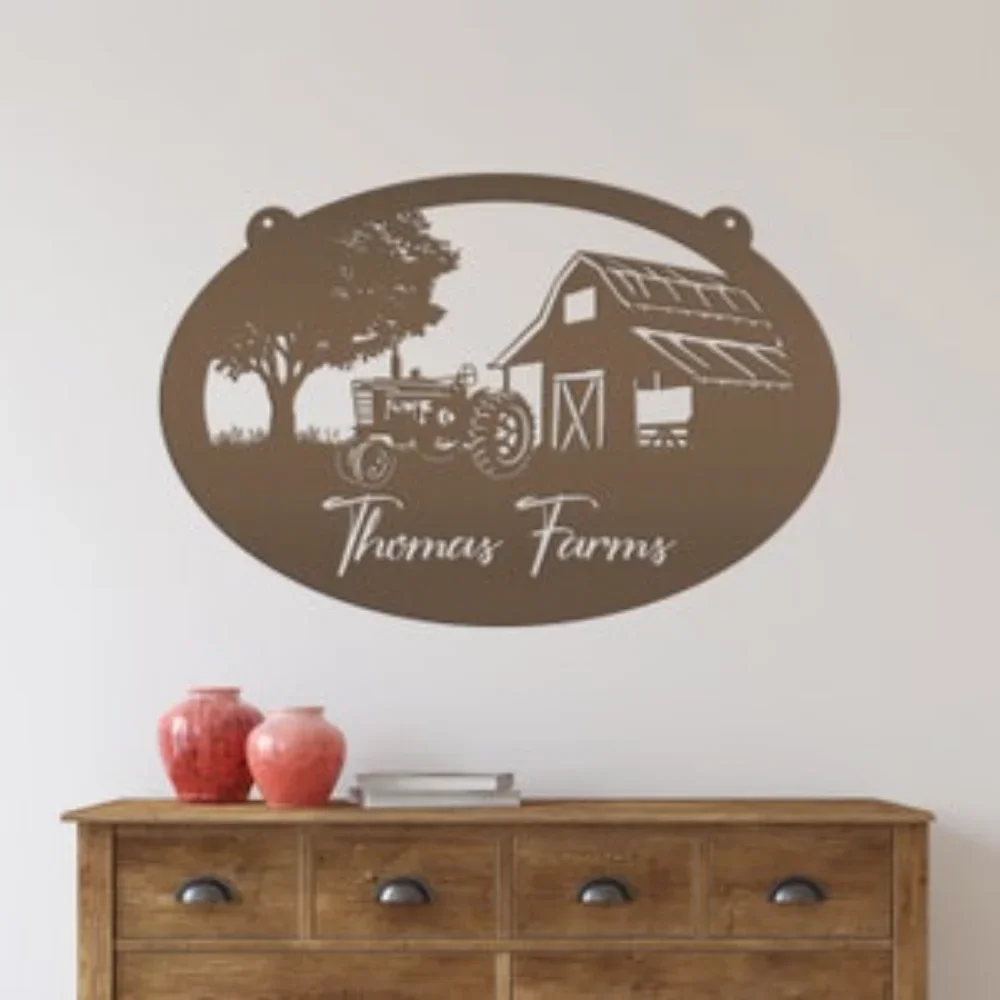 Personalized Tractor Barn Sign. Family Farm Gift. Custom Rural Charm, Countryside Memory. Unique Present & Decoration Keepsake