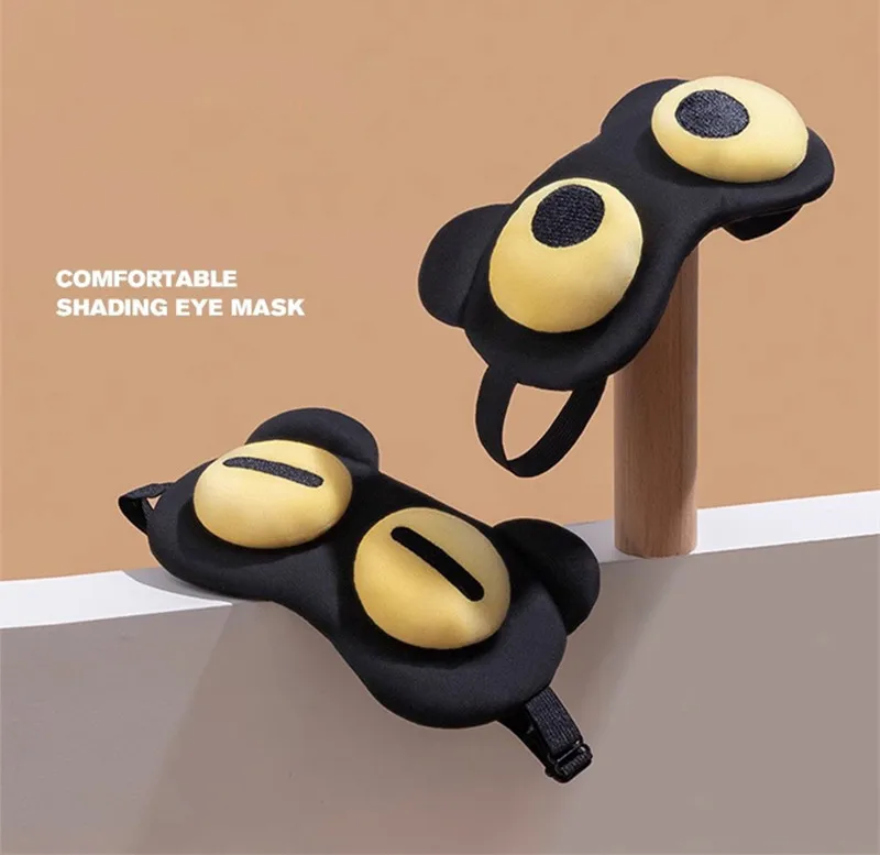 Cute Bear Eye Mask Sleep Aid Light Blocking Breathable Eyeshade for Travel Protective Safety Eye Wear Cold Hot Compress view 5