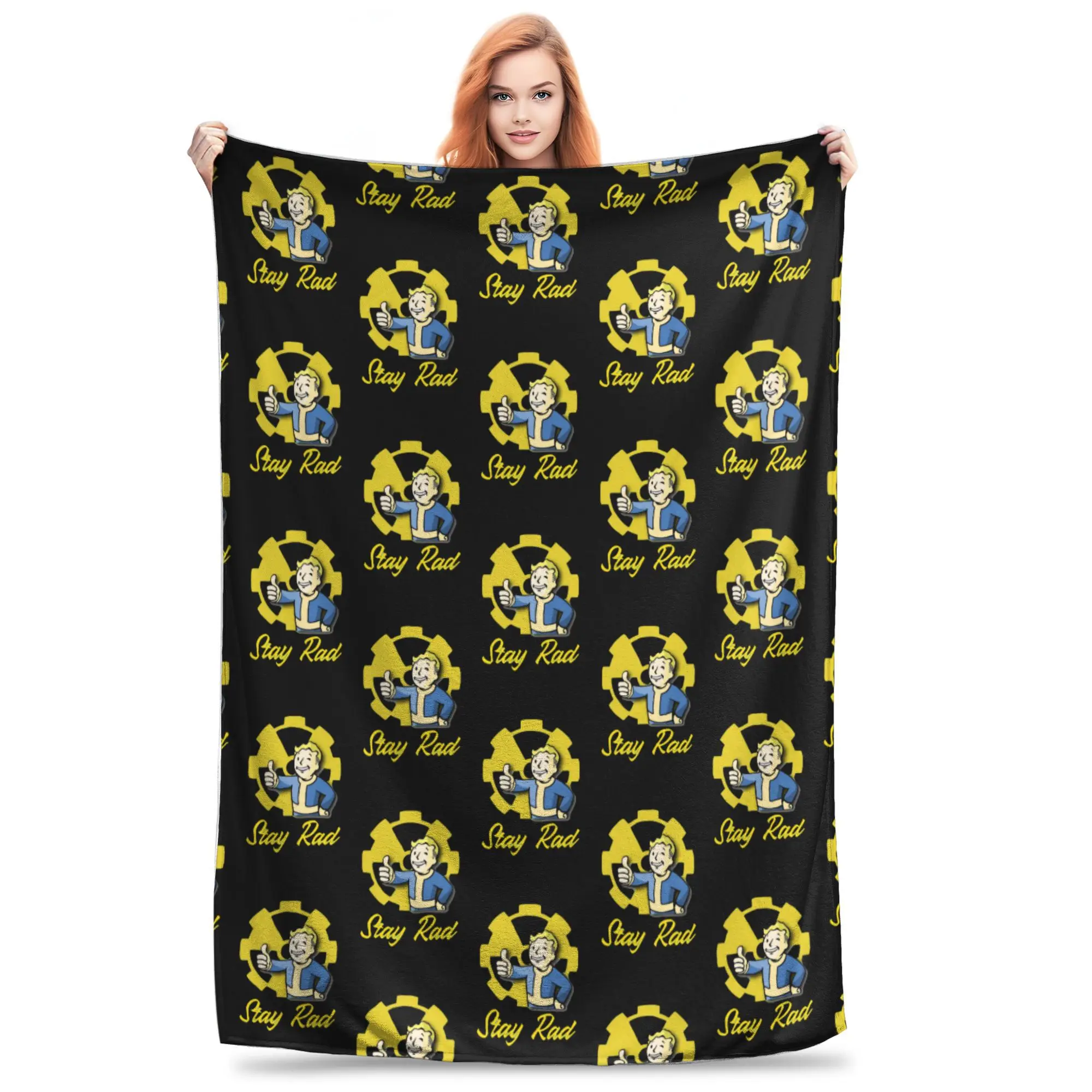 

Фланелевое одеяло Stay Rad Falloutd Game, новинка, пледы для кровати, дивана, дивана, 150*125 см, ковер