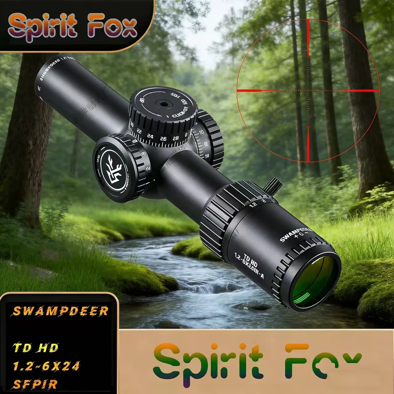 

Оптический прицел Swamp Deer TDHD1.2-6x24IR-A с быстрой установкой, уровнемером, тонким корпусом, высокой ударопрочностью и широким полем зрения