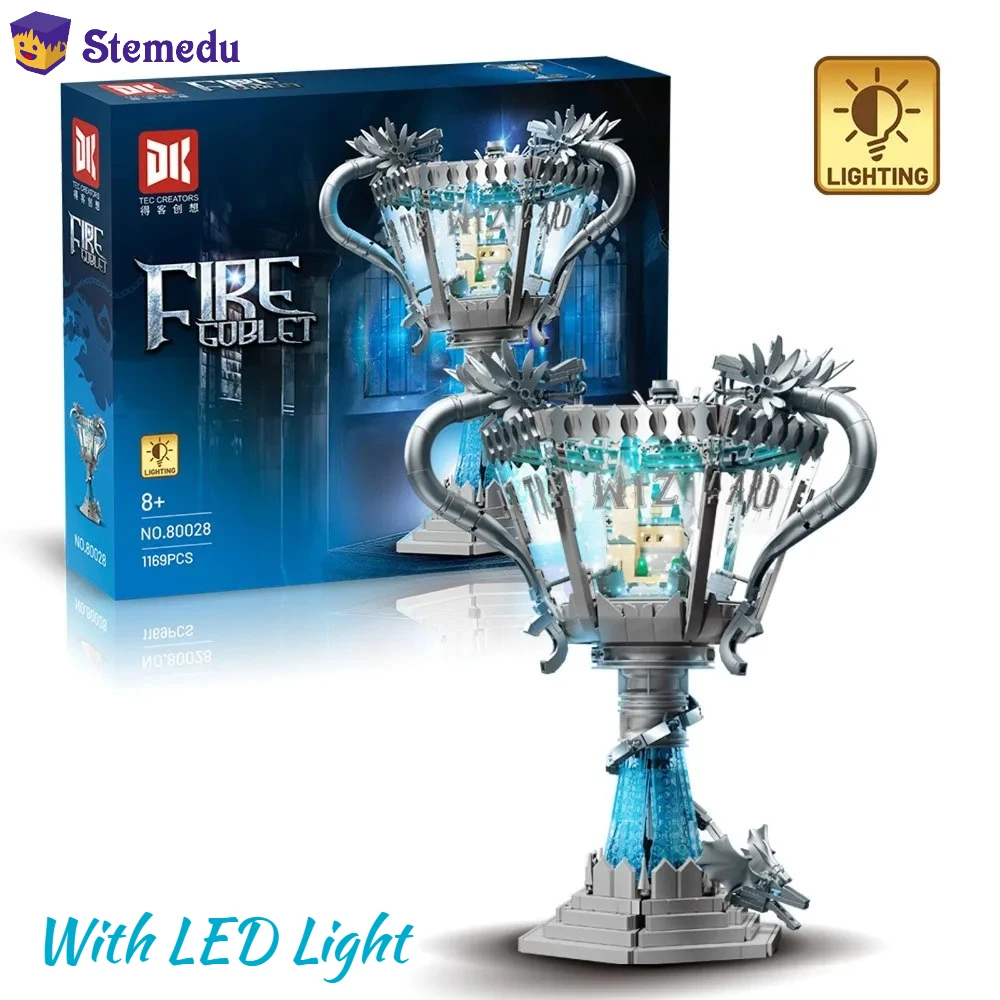 

MOC 1169 шт. Пылающий Священный Грааль Западный Дракон со светодиодной подсветкой Мифическая декоративная лампа Настольный дисплей Сборка игрушек для детей