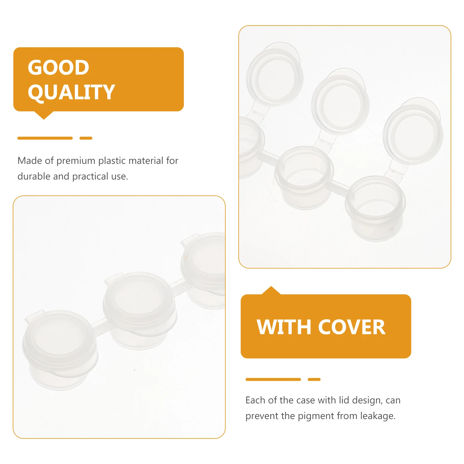 

40pcs Empty Paint Strips Mini Paint Pots With Lids Plastic Storage Containers 6 In 1 Clear Durable Pod Strips For Classroom