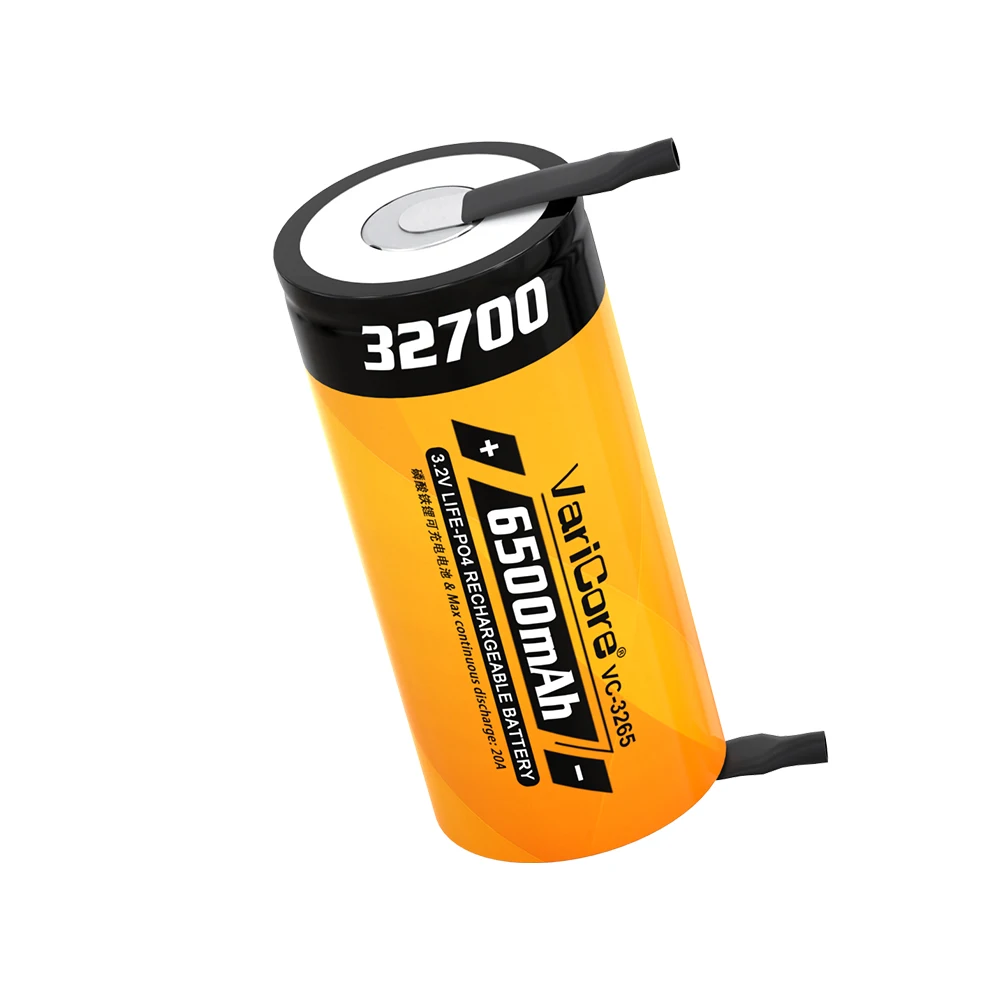 VariCore 3.2V 32700 6500mAh LiFePO4 バッテリー 35A 連続放電最大 55A ハイパワーバッテリー + ニッケルシート