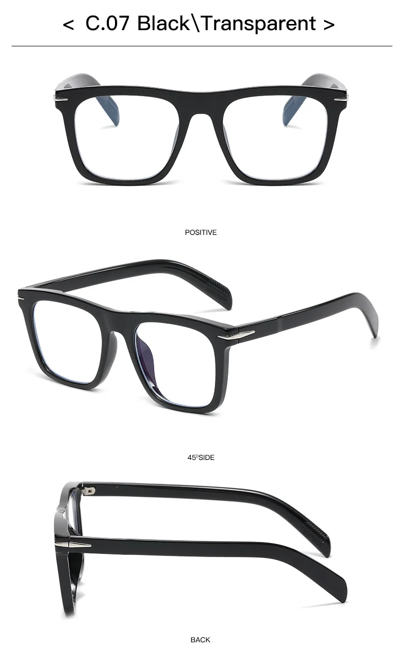 Vintage Square Sunglasses Men Anti-Blue Light Glasses Fashion Gradient Driving Shades Leopard Black Brand Oculos