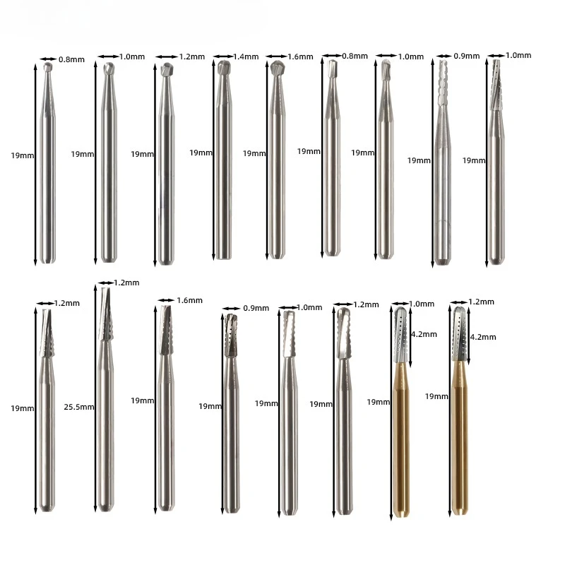 10Pcs Dental Tungsten Carbide Reamers, High-Speed Cutting Carbide Drills, Dental Reamers for Pulp Access and Molar Preparation