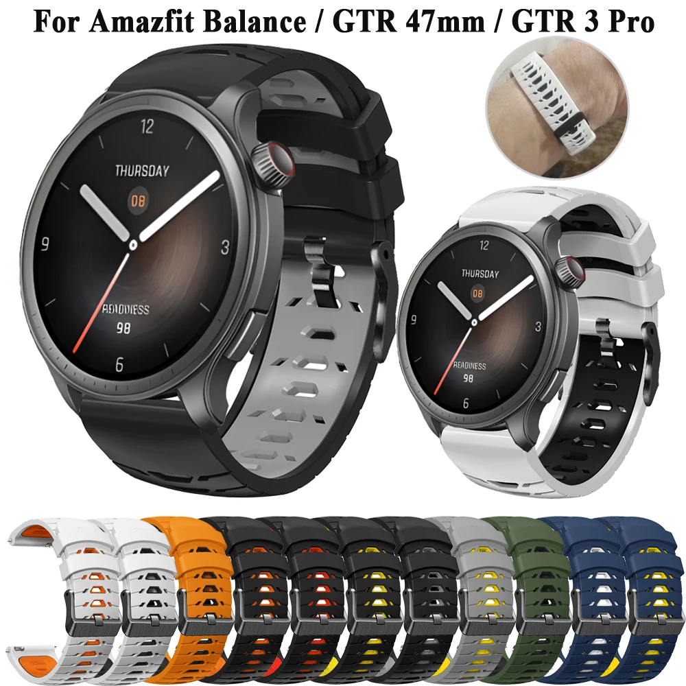 22 20mm Silicone Bracelet For Amazfit Balance Strap For Huami Amazfit GTR 3 Pro GTS GTR2/GTR Mini/GTR 4/3/GTR 42 47mm Watchband