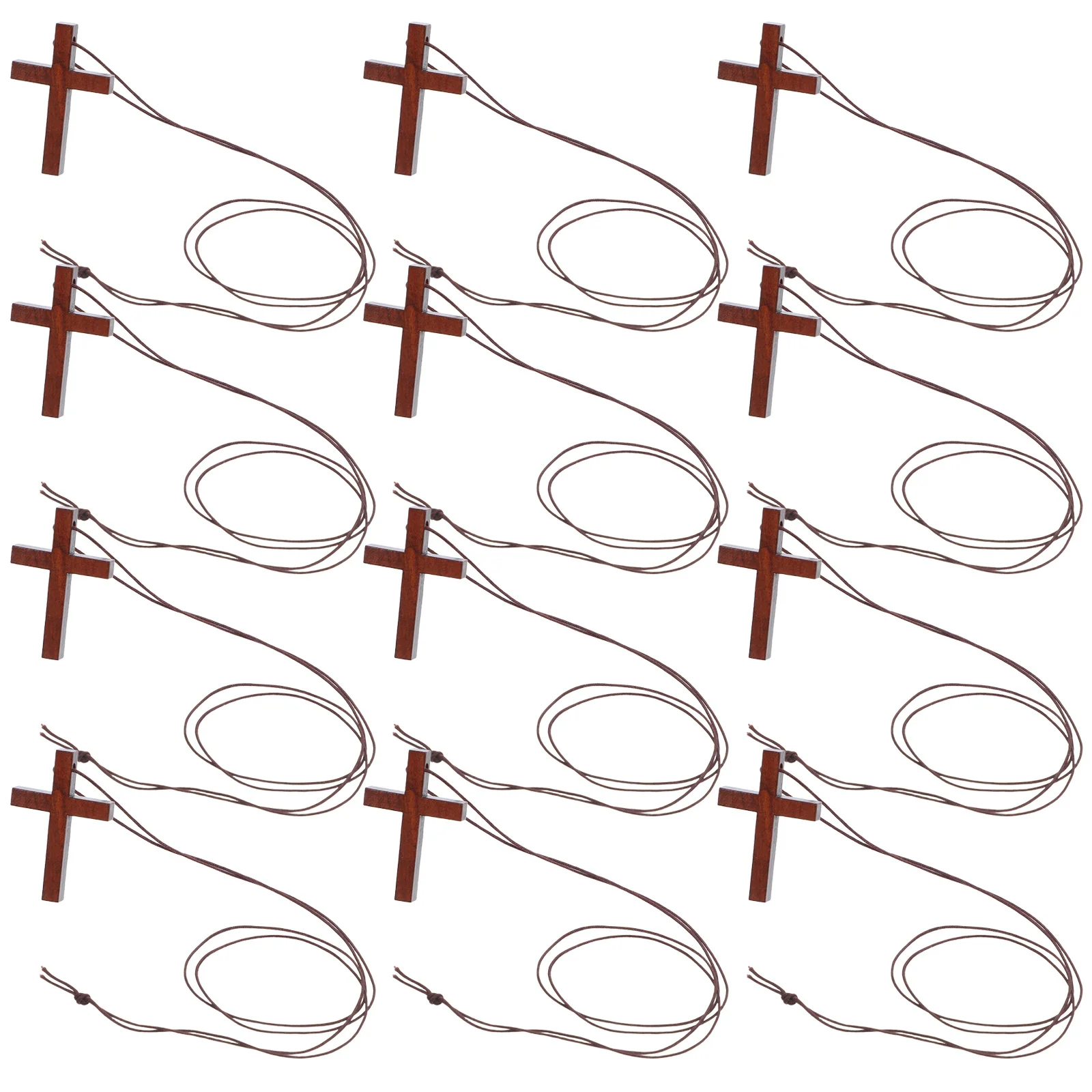 

20pcs Wooden Walnut Finish Religious Pendant For Women Men Church Christmas Party Favor Car Rearview Mirror Charm