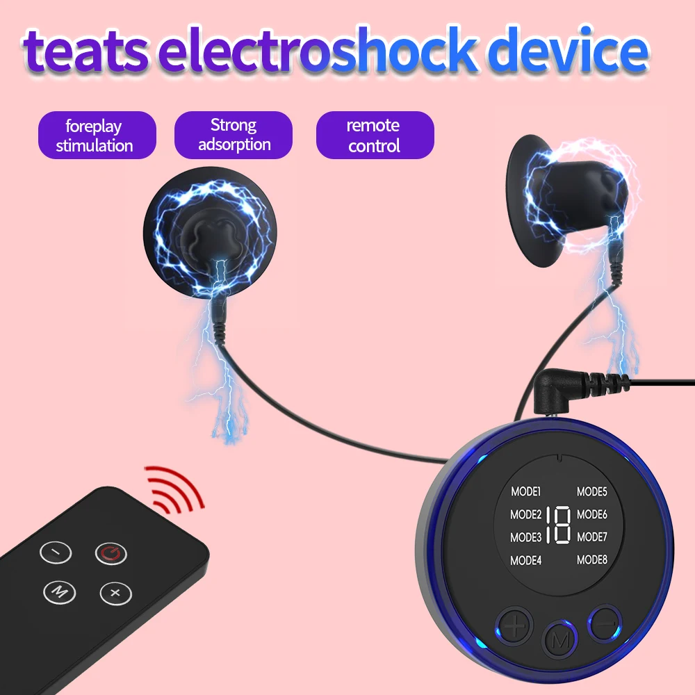 Electric Shock Nipple Suction Cup Breast Clitoris Sucker Erotic Nipple Clamps Pump Adult Game Breast-fed Sex Toys for Women Men view 6