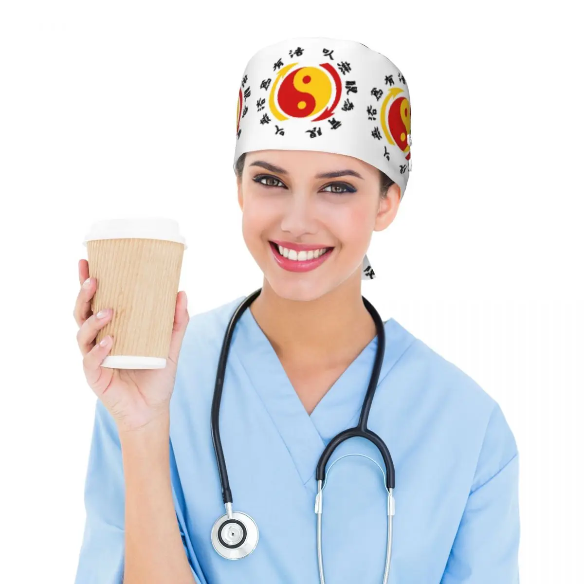 JKD Jeet Kune Do Logo Scrub Hat Doctor Working Surgical Cap Unisex Adjustable Nursing Caps for Dentist