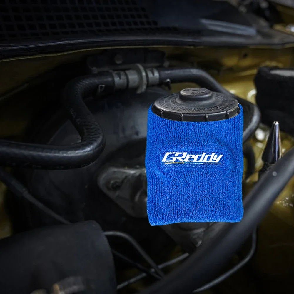 Oil Cover Sock JDM Black/Blue Style Reservoir Brake Clutch Tank GReddy Racing Tank Sock Car Styling Decorative Accessories