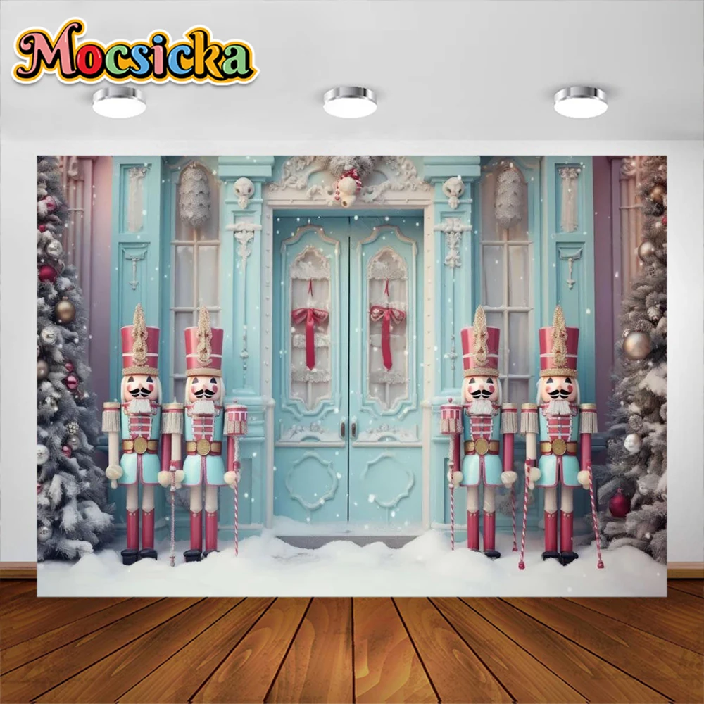 

Christmas Photography Background Nutcracker Soldier Castle Xmas Tree Backdrop Decor Girls Birthday Party Backdrops Studio Props