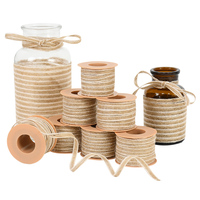 10M/Roll Vintage Jute Burlap Hessian Ribbon With Lace Rustic Wedding Party Gift Wrapping Ribbon Home Storage Jars Bottles Decor