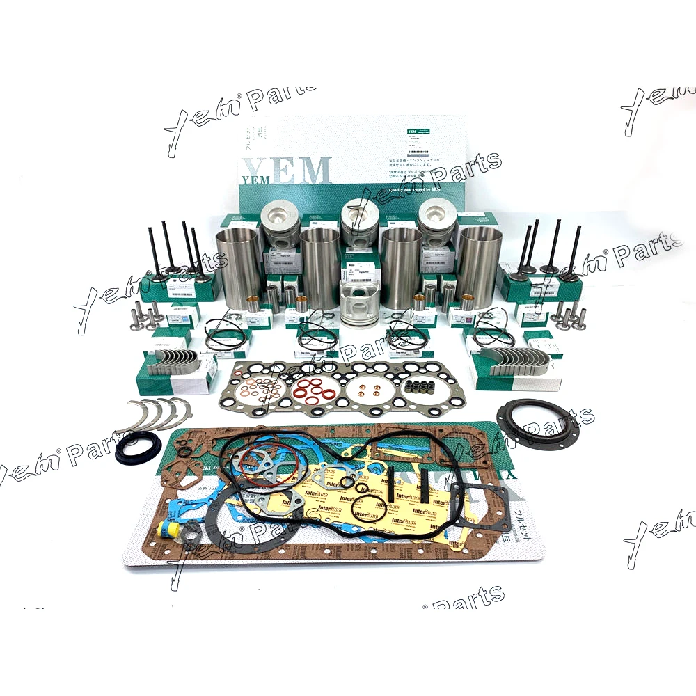 4D34 Overhaul Kit With Bearings Set Piston Rings Full Gasket Set Valve Liner Kit For Mitsubishi 4D34 Diesel Engine Spare Parts