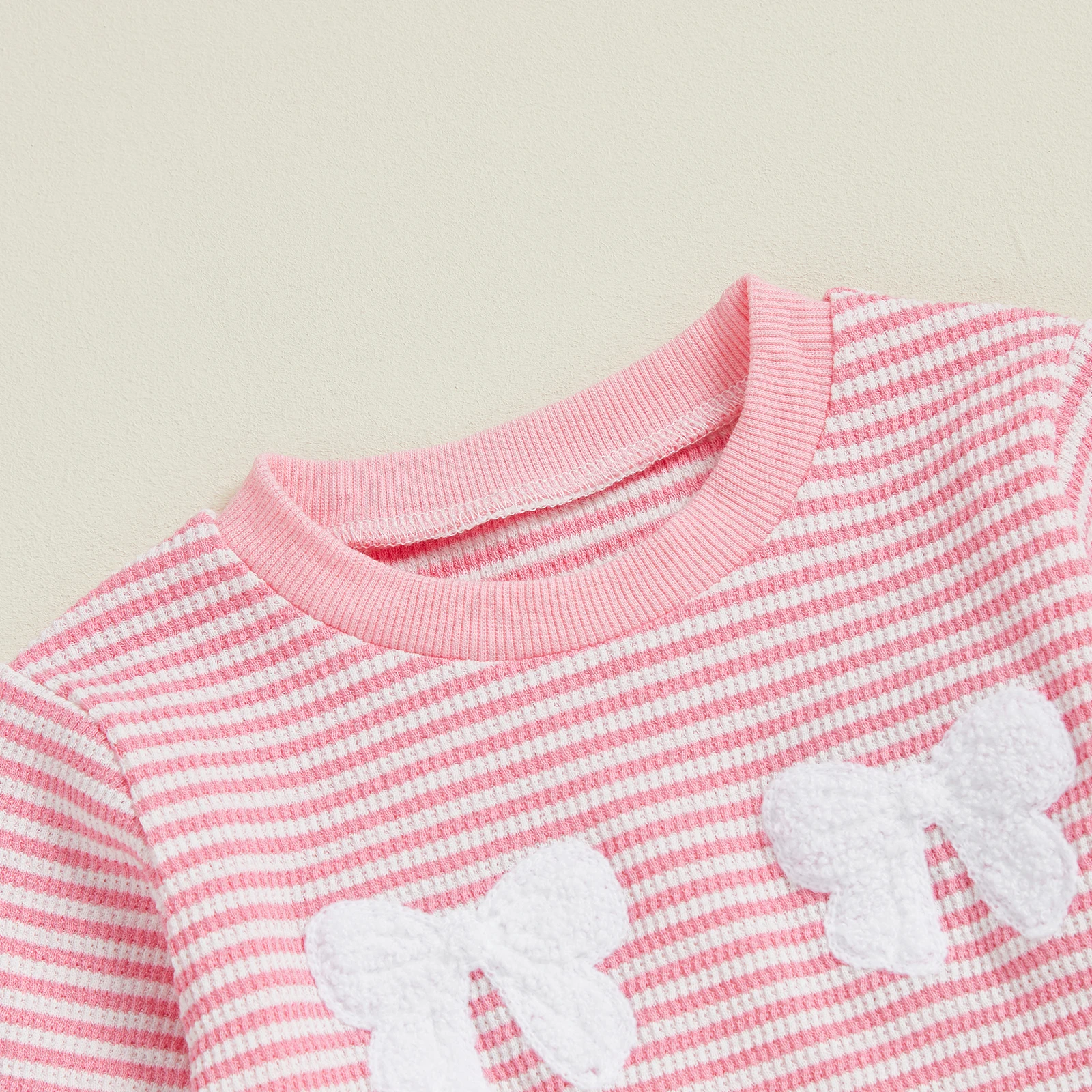 Citgeett الخريف الاطفال طفل فتاة الخريف شريط وتتسابق القوس التطريز طويلة الأكمام البلوز مرونة الخصر السراويل الملابس مجموعة