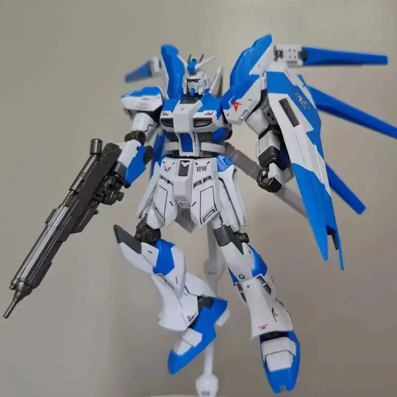 بانداي HG 1/144 RX93v2 مرحبا نو المحارب عمل دمية أنيمي التجمع نموذج لعبة سطح المكتب زينة زخرفية جمع لعبة روبوت هدية